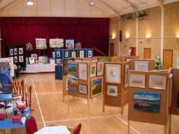 Village Hall with display of pictures