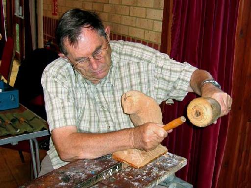 Man wood carving