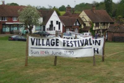 Village Festival Banner on Green