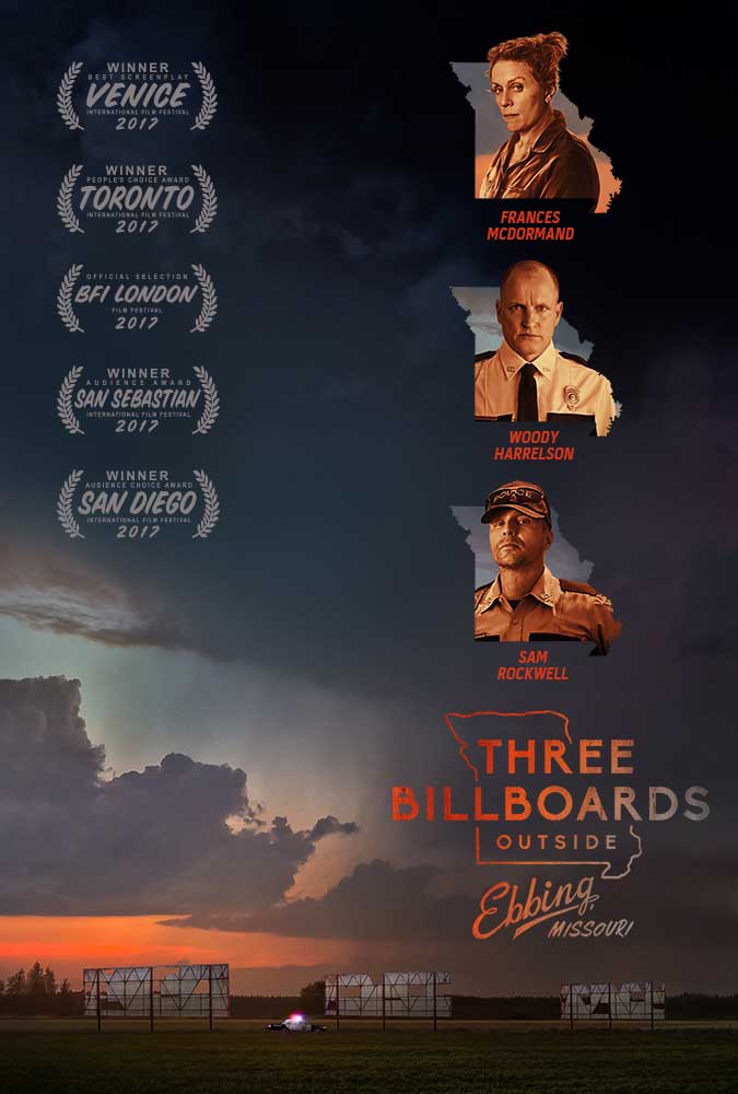 Film Poster for   Three Billboards Outside Ebbing, Missouri