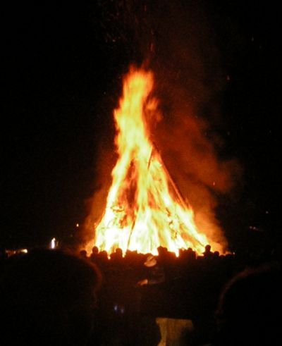 Bonfire burning well
