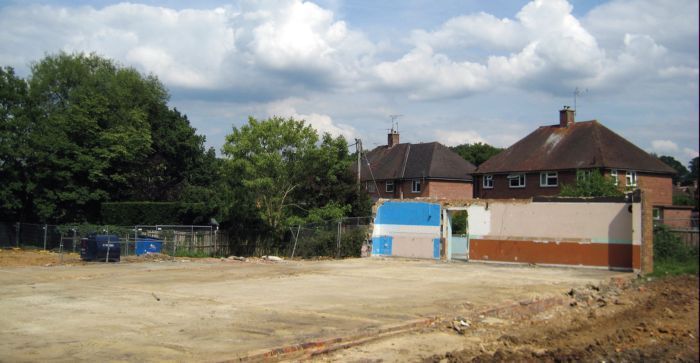 View of cleared  site left standing The Office