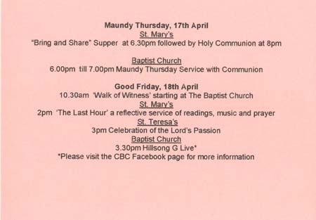 Third page of Church services booklet