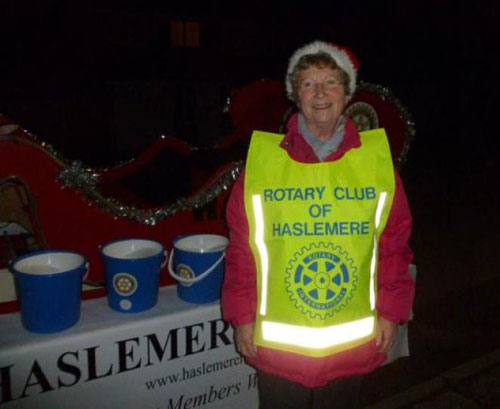 Lady with charity collecting box