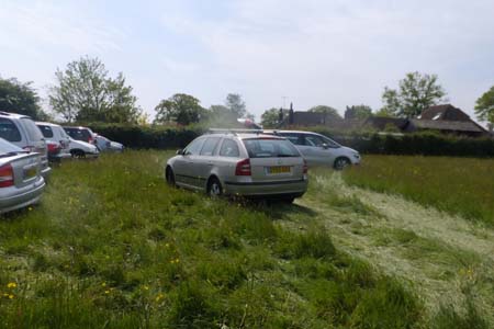 Car park in field