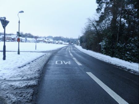 Snow scene A283 Petworth Road