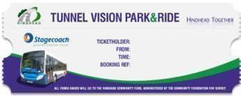 Bus ticket for park and ride to tunnel