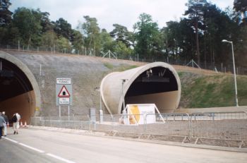 Twin tunnel entrances