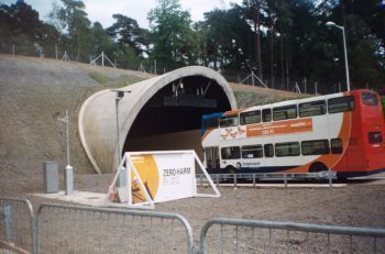 Tunnel entrances  with bus entering