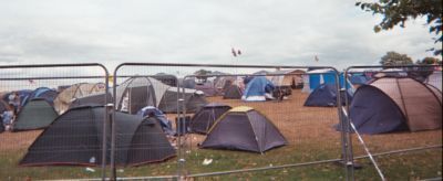 Tents behind security fence
