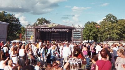 Outdoor stage  and crowd of people